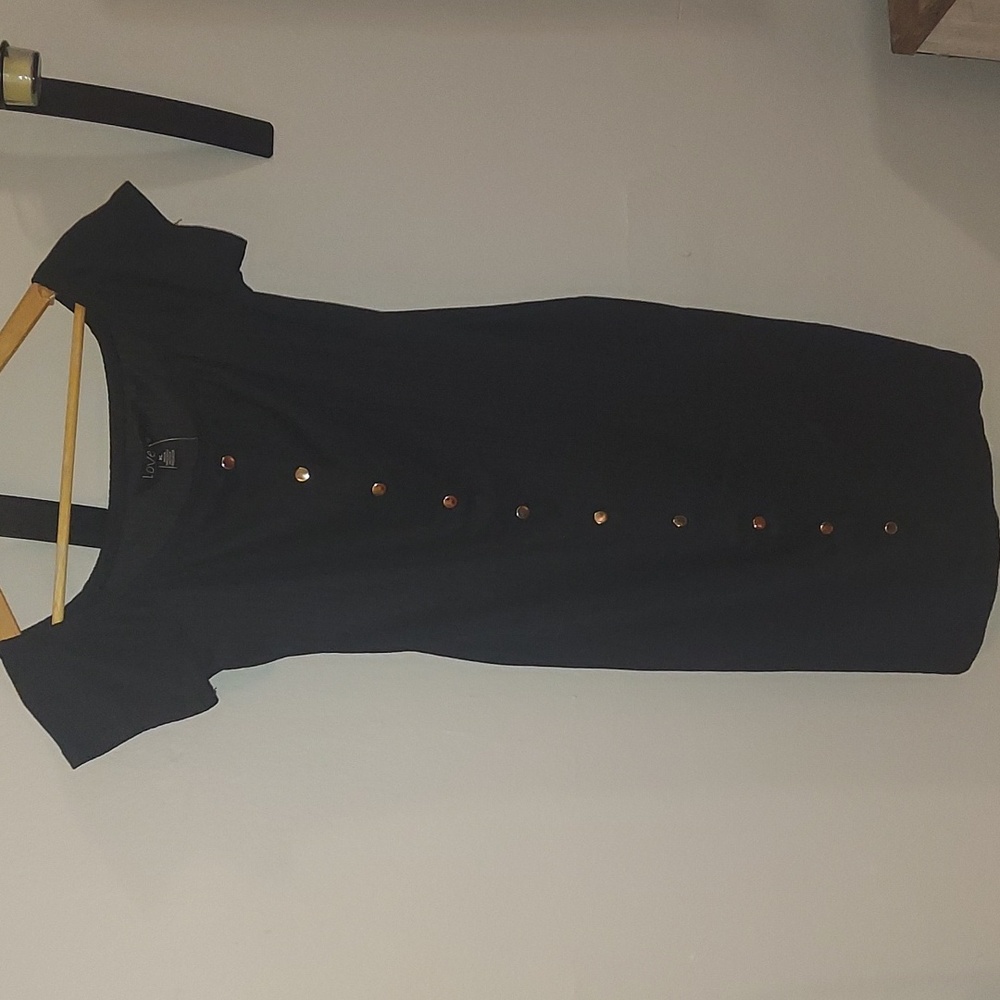 Ribbed black midi dress